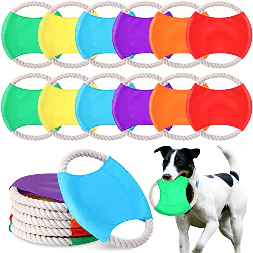 36 Pieces Flying Disc Dog Rope Toys Dog Toy Dog Training Toy Assortment Puppy Chew Rope Toy for Large Medium Small Breeds Pet Training Throwing Playing and Teething Clean