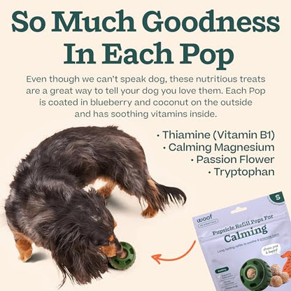 WOOF Pupsicle Refill Pops for Calming - Long-Lasting Refills for the Pupsicle Toy to Promote Calm - Calming Dog Treats - Magnesium for Dogs- Small Pops - 10 Count