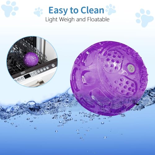 RICHIE Ultra Durable Squeaky Dog Balls 3 Inch for Large Medium Dogs, Tough Chew Toys for Aggressive Chewers, Floating Fetch Balls for Pool Play, Teeth Cleaning Dog Toys 3 Pack Red + Red + Blue - color: Red + Red + Blue