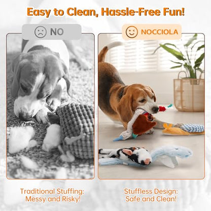 Nocciola Squeaky Dog Toys, 5-Pack Crinkle Plush Toys, No Stuffing Dog Toys for Small Medium Large Dogs, Boredom Relief - style: 5 pcs Crinkle Plush Dog Toy