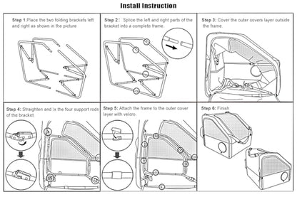 Large Portable Pet Crate for Car Travel, 24"x22"x25" Foldable Dog & Cat Carrier with Secures Seatbelt & Headrest Strap, Oxford Soft-Sided Pet Kennel with Removable Bed for Medium & Large Pet
