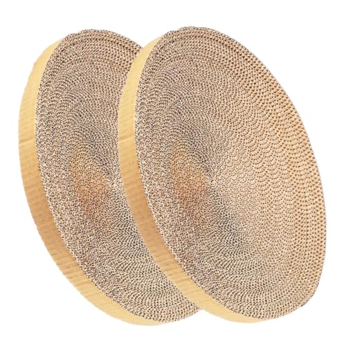 Cabilock 2pcs Replaceable Cat Scratch Board Corrugated Cardboard Pad Sturdy Fun Scratcher Floor Accessory for Indoor Cats and Kittens