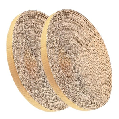Cabilock 2pcs Replaceable Cat Scratch Board Corrugated Cardboard Pad Sturdy Fun Scratcher Floor Accessory for Indoor Cats and Kittens