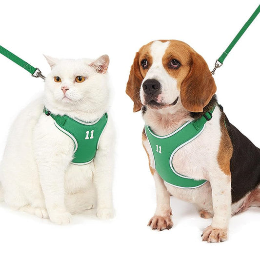 X-Shape Escape-Proof Dog Harness Vest, Reflective Padded Chest Strap with Matching Leash for Small & Medium Dogs Nylon & Polyester Design - color: Green, size: XS