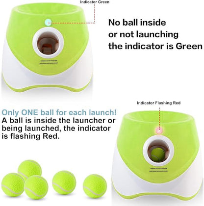 MEKAPLE Automatic Dog Ball Launcher, Dog Ball Thrower Machine with 10-30Ft 3 Launching Distance, Interactive Toys for Small Dogs Indoor & Outdoor with 15 Mini Tennis Balls-2 Inch Light Green - color: Light Green