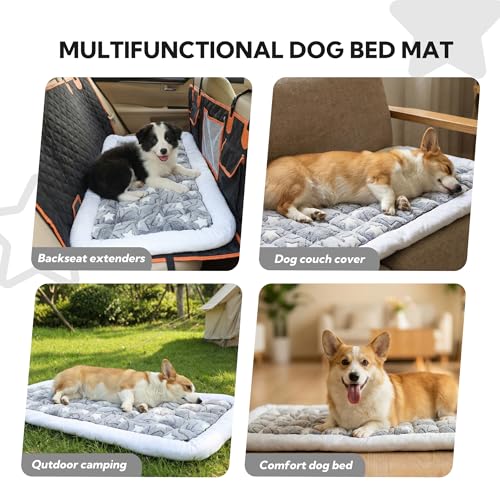 Dog Bed for Car Back Seat Soft Plush Backseat Pet Bed Mat Non-Slip Travel Pet Mat, Fuzzy Plaid Dog Seat Cover, Fit for Backseat Extenders and Trucks SUVs (Star, 54" x 24.8") - color: Star