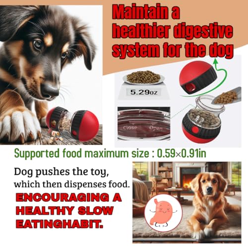 Ball Interactive Dog Toy, Food Adjustable Dispensing Dog Toy Kibble, Treats Small Big Breed, Interactive Bowl and for Dogs Puppy Puzzle Toys Large, Pets Memory Activity, Easter Treats pet Games