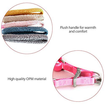 La La Pet® Cute Small Dog Harness with Velvet Leash Mesh Padded Vest Harness for Walking Small Medium Dogs and Cats (Pink, S) - color: Pink, size: S