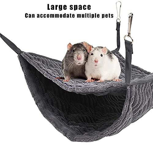 Large Ferret Hammock, Hanging Tunnel Bed for Cage Fit Rats Chinchilla - Grey - color: Grey