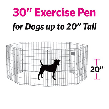 MidWest Homes for Pets Universal Pet Playpen 2-Panel Extension Kit | Fits Metal 30-Inch Dog Pens | Kit Measures, 24x30 Inch (Pack of 2) - color: Black, size: 30H-Inch Pen Extension Panel