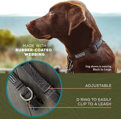 Wilderdog Waterproof Dog Collar - Repels Water & Dirt - Large 17"-24" - Black - color: Black, size: Large