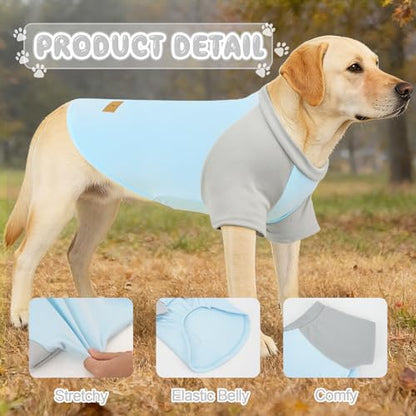 XPUDAC 4 Pack Dog Sweaters Comfy Dog Clothes with Sleeves Puppy Shirts Pullover Pet Sweatshirt for Small Medium Large Dogs Boy Girl Doggy Outfits Cat Apparel, Blue, 3XL - color: Navy, Grey, size: 3X-Large