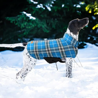 Kuoser Warm Dog Coat, Waterproof Dog Coats for X-Small Dogs, Adjustable Durable Doggie Winter Jacket Reversible Cozy Puppy Cold Weather Apparel from Small to Large Breed, Blue XS - color: Blue, size: X-Small (Pack of 1)