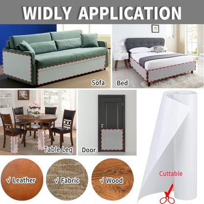 KEYIDE Clear Couch Protector from Cat Claws, 120"x12" Thick Self-Adhesive Furniture Guard from Cats Scratching for Sofa, Door, Chair & Table Legs - size: 120"x12"