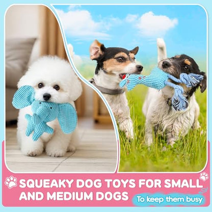 8 Pack Luxury Puppy Toys for Teething Small Dogs, Puppy Chew Toys with Squeaky Dog Toys, Balls and Rope Dog Chew Toys, Dog Toys to Keep Them Busy (Blue, 8-Pack) - color: Blue, 8-pack