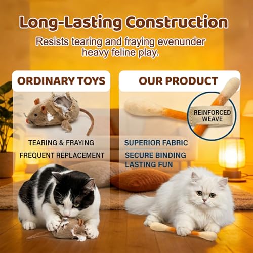Giant Cotton Bamboo Cat Toy, Soft Cotton Swab Style Kicker Toy for Cats and Kittens, Fun Interactive Catnip Toy, Durable Swab Shape Cat Toy (D) - color: D