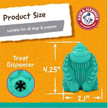 Arm & Hammer for Pets Super Treadz Gorilla Dental Chew Toy for Dogs - Dog Dental Toys Reduce Plaque & Tartar Buildup Without Brushing - Safe for Dogs up to 35 Lbs (Pack of 12) - size: Large (Pack of 12), style: Gorilla