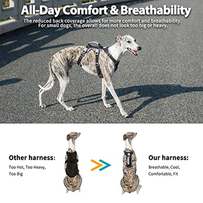 Huntboo Escape Proof Dog Harness, Escape Artist Harness, Fully Reflective Harness with Padded Handle, Breathable,Durable, Adjustable Vest for Medium Dogs Walking, Training, and Running Gear (Black,XS) - color: Black, size: X-Small(Pack of 1)