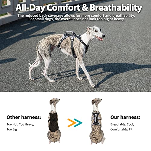 Huntboo Escape Proof Dog Harness, No Pull Reflective Harness with Lift Handle, Adjustable Pet Vest with Front and Back Leash Clips for Small Medium Large Dogs Walking Hiking Training (Black,L) - color: Black, size: Large(Pack of 1)
