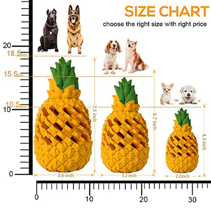 M.C.works Dog Toy Made for Aggressive Chewers, Good for Dental Health, Indestructible Pineapple Be Used for Training, Tough Treat Dispenser Toys and Easy to Clean(Giant) - size: 7.1 In