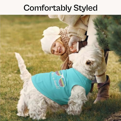 Parisian Pet Beach Dog Shirt – 100% Cotton Shirts for Medium Dogs – Sleeveless Pet Vest – Lightweight and Breathable Dogs Apparel – Cute Summer Dog Clothes - Stretchy T Shirts for Pets - size: Medium