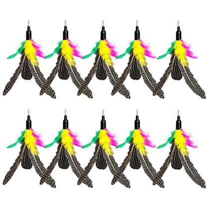 AcceLeah Cat Toy Replacement Feathers Cat Toy Wand Refills, Natural Bird Feathers Refill, Cat Feather Toy Replacement for Cat Wand (10Pcs (Taupe)) - color: 10Pcs (Taupe)