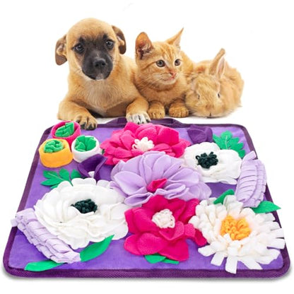 Snuffle Mat for Dogs,Dog Feeding Mat Sniff Mat Interactive Dog Puzzle Mat for Training and Stress Relief Encourages Natural Foraging Skills (Purple) - color: purple