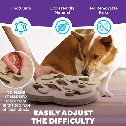 Outward Hound by Nina Ottosson Dog Hide N' Slide Treat Puzzle Enrichment Toy, Level 2 Intermediate, Tan, Composite - color: Dog Hide-N-Slide (Tan)