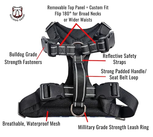 No-Pull Harness for English & French Bulldogs - Adjustable Wide-Chest Fit, Reflective Vest with Control Handle (K9 Khaki Camo, XL) - color: K9 Khaki Camo, size: XL