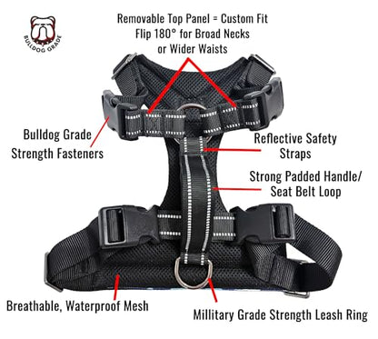 No-Pull Harness for English & French Bulldogs - Adjustable Wide-Chest Fit, Reflective Vest with Control Handle (K9 Khaki Camo, Medium) - color: K9 Khaki Camo, size: Medium