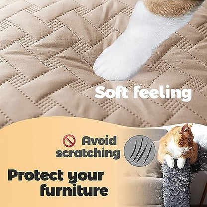 gogobunny 100% Double Sided Waterproof Dog Blanket Soft Bed Pet Cover Reversible Protect Furniture Couch Sofa Car for Puppy Cat Kids (Dark Beige/Light Beige, 82x82 Inch (Pack of 1)) - color: Dark Beige/Light Beige, size: 82x82 Inch (Pack of 1)