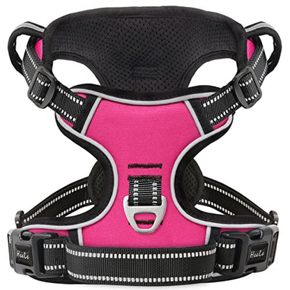HEELE Dog Harness Dog Harness Small Dog No Pull Harness with Soft Handle Reflective Harness Adjustable, Rose, XS - color: Rose, size: XS