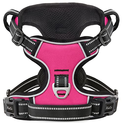 HEELE Dog Harness Dog Harness Small Dog No Pull Harness with Soft Handle Reflective Harness Adjustable, Rose, XS - color: Rose, size: XS