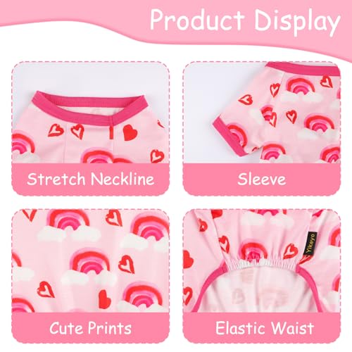 Dog Pajamas for Small Dogs, Soft Thin Pjs Jammies Cat Doggie, Summer Pet Cute Puppy Clothes Outfits Dogs Boy Girl(Red Heart, XS) - color: Red Heart, size: X-Small (Chest 11.8 in)