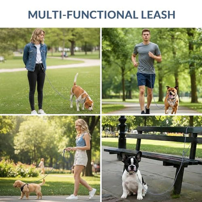8.2ft Hands Free Dog Leash,Versatile Waist & Crossbody Lead for Medium Dogs,Waterproof & Adjustable for Running Jogging Walking, 360° Swivel Metal Buckle (Blue) - color: Blue