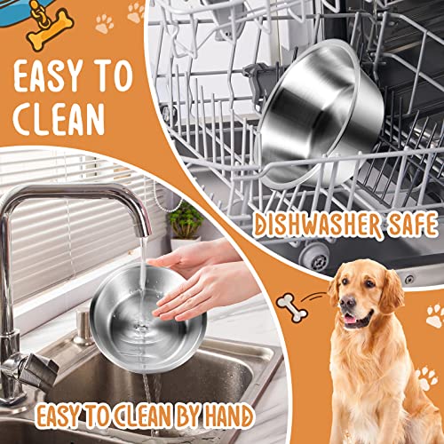 Yahenda 6 Pcs Stainless Steel Metal Dog Bowls Bulk Replacement Basic Thickened Pet Bowls for Small Medium Large Dogs, Dishwasher Safe(8.3 Inch) - size: 8.3 Inch