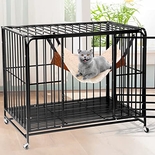 Cat Hammock Bed, Large Reversible Cat Cage Hammock Hanging Soft Pet Bed for Kitten Ferret Puppy or Small Pet