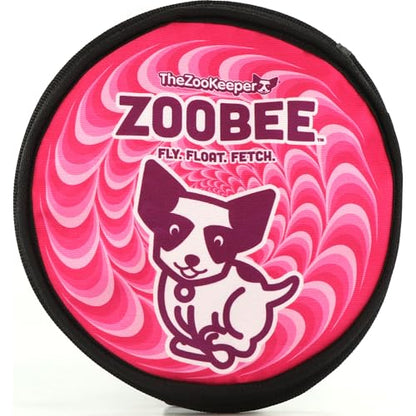 The ZooKeeper ZooBee Flying Disc Dog Toy – Soft & Durable Toss Disc for Indoor & Outdoor Play, Water Fetch & Pool Fun, Floats – Safe on Teeth – Dog Vision Friendly – Lightweight & Easy to Throw, Blue - color: Pink