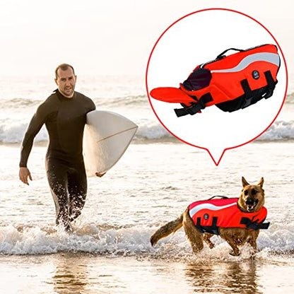 EMUST Dog Life Vests, Adjustable Dog Life Jackets for Small Dogs with Enhanced Buoyancy, Small Swim Vest with Durable Rescue Handle, Red,XS - color: Red, size: XS