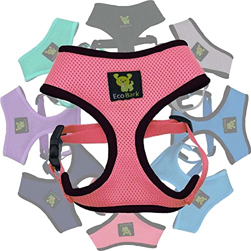 EcoBark Dog Harness - Eco-Friendly Max Comfort Harnesses - Luxurious Soft Mesh Halter - Over the Head Harness Vest- No Pull and No Choke for Puppy, Toy Breeds & Small Dogs (Small, Light Pink) - color: Light Pink