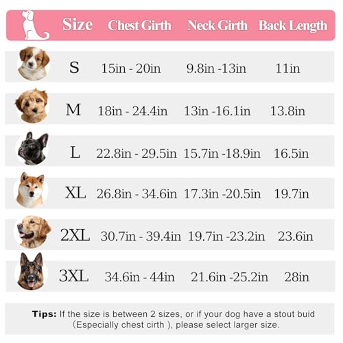 Dog Coat Large, Windproof Dog Jacket with Warm Fleece Lining, Thickened Collar Dogs Winter Coat, Adjustable Reflective Pet Coats for Cold Weather (Pink, Large) - color: Pink, size: Large