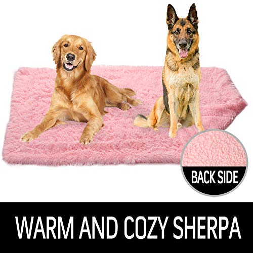 LOCHAS Luxury Fluffy Dog Blanket, Extra Soft and Warm Sherpa Fleece Pet Blankets for Dogs Cats, Plush Furry Faux Fur Puppy Throw Cover, 40''x60'' Pink - color: Pink, size: Large(40''x60'')