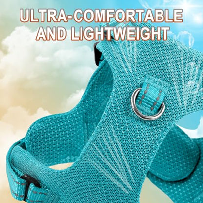 Dog Harness Step in Dog Vest Harness, Reflective Adjustable Puppy No Pull Harness Breathable Soft for Small and Medium Dogs Cats, Ocean Blue, XXS - color: Ocean Blue, size: XX-Small