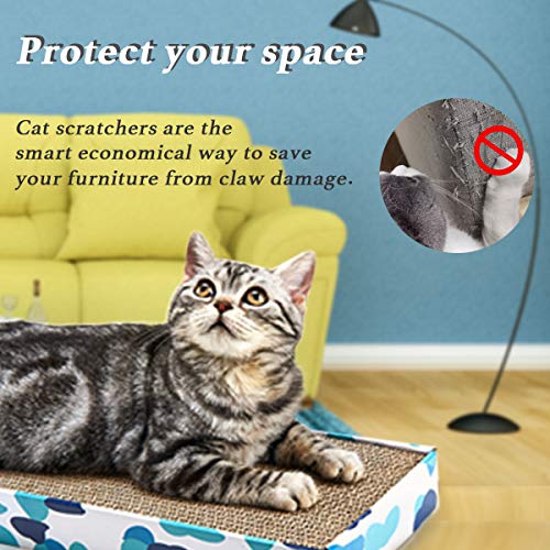 PEEKAB Cat Scratcher Cardboard Reversible Cat Scratch pad Kitty Corrugated Scratching Board Bed Catnip Included - size: M