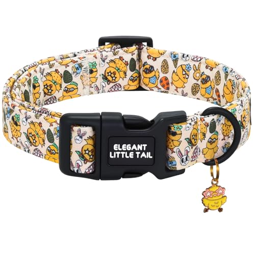 Elegant little tail Easter Dog Collar, Egg Chick Pattern Pet Collar Spring Holiday Girl or Boy Adjustable Pet Collars with Sturdy Quick Release Buckle for X-Small Puppy - color: Easter-Egg Chick, size: X-Small (Pack of 1)