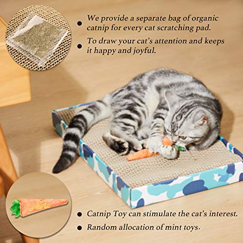 PEEKAB Cat Scratcher Cardboard Reversible Scratching Board Kitty Corrugated Scratching Pad Bed Catnip Included XXL 3PCS - size: XL-3pcs