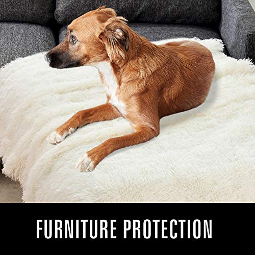 LOCHAS Luxury Fluffy Dog Blanket, Extra Soft and Warm Sherpa Fleece Pet Blankets for Dogs Cats, Plush Furry Faux Fur Puppy Throw Cover, 30''x40'' Cream White - color: Cream White, size: Medium(30''x40'')