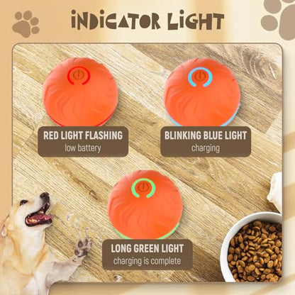 Interactive Dog Toys Dog balls, Automatic Moving Bouncing Rotating Interactive Dog Ball, Durable Motion Activated Automatic Rolling Ball Toys for Puppy Small Medium Large Dogs, Anti Boredom Dog Toys - color: Orange