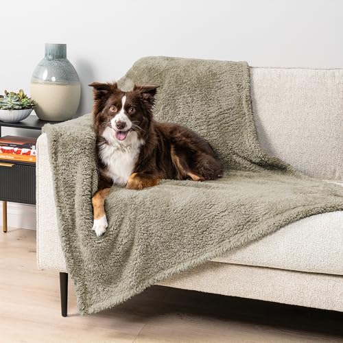 PetAmi Fluffy Waterproof Dog Blanket for Medium Large Dogs, Soft Warm Pet Sherpa Throw Pee Proof Couch Cover, Reversible Cat Bed Blanket Sofa Protector, Plush Washable Pad (Taupe Camel, 40x60) - color: Taupe, size: Large (40x60)