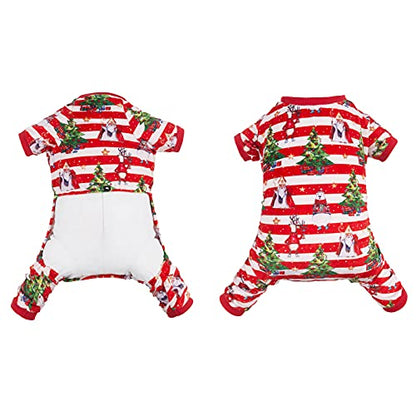 CuteBone Christmas Dog Pajamas Shirt Winter Holiday Cute Pjs Pet Clothes Bodysuit for Doggie Onesies P186M Medium - color: A03-Xmas186, size: Medium
